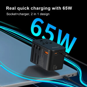 JY-309 ( Black ) 65w GaN Plug Adapter