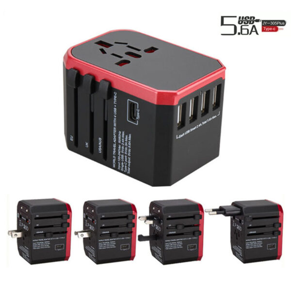 JY-305A ( Red ) 5.6A 28W Plug Adapter