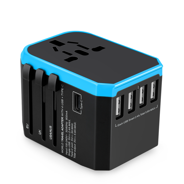 JY-305A ( Blue ) 5.6A 28W Plug Adapter