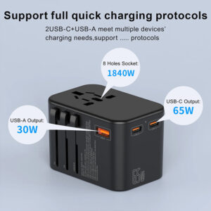 JY-309 ( Grey ) 65w GaN Plug Adapter
