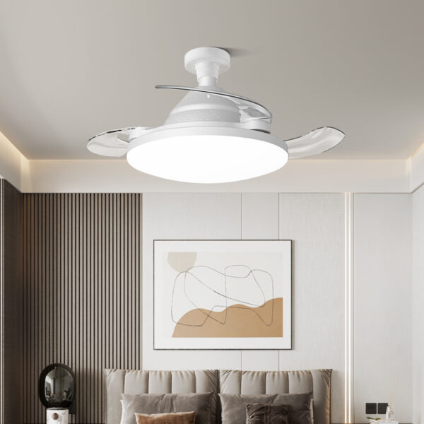 Concealed Retractable Fan Light, Quiet E27, for Bedroom and Living Room