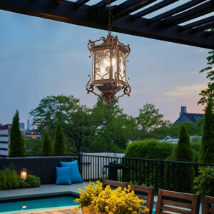 Outdoor Pendant Light, Waterproof, for Courtyard, Pavilion, Sunroom and Balcony