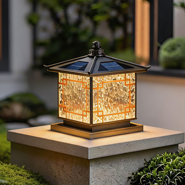 All-Copper Solar Post Top Light for Garden Wall and Villa Gate