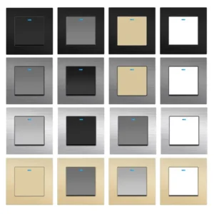 Zhejiang-made UK Standard Brushed Aluminum Retro 1 Gang 1 Way Single Pole Durable Waterproof Wall Light Switch 10A LED Indicator