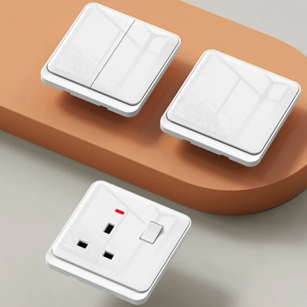 Wall Switches Manufacture OEM Hot Sale Modern Design 1/2/3/4 Gang PC Light Wall Switch Socket Universal Power Electric Plug