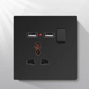 KAMANNI X7-4 10A Multifunctional Smart Home Electric Socket EU Standard Plastic Panel Extension Socket 2 AC Outlets 2 USB 2