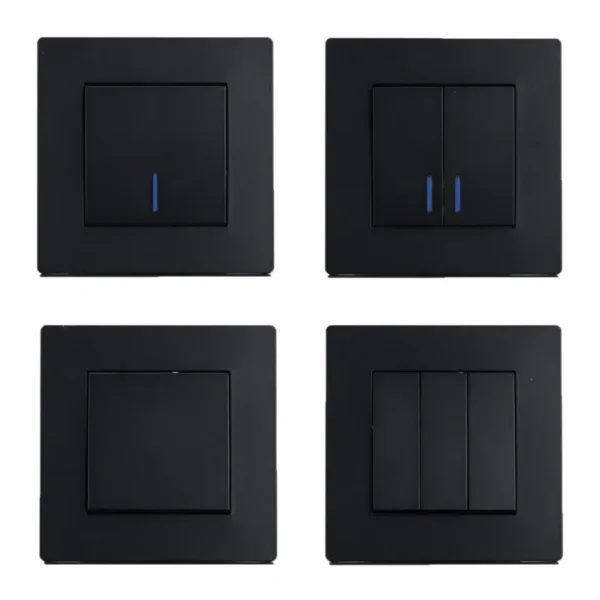 Black Gold Retro Smart Life 16A 220V EU Switch CE ROHS 82x82mm 10 Years Warranty Wall Switch LED Plate Power Outlet