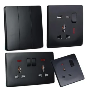 UK 10A 4 Gang Electric Wall Light Switch Socket 220V Retro Smart Life Multifunctional 2 USB Type C Ports Black White Gold Gray