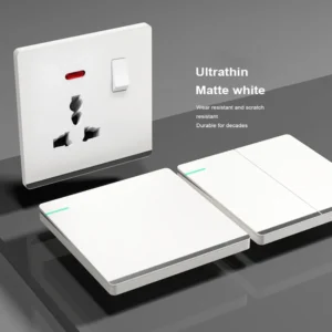 Ultrathin Matte Black Panel 86 Style 5 Hole Industrial Household Concealed USB Type C Charging Wall Switch Socket 16A Electrical
