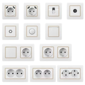 Pc Face Panel 2 Gang 2 Way Retro Durable Wall Switch Surface Mounted Terminal Light Switch Panel Electrical Equipment Switches