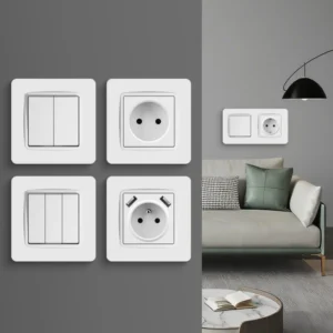 European Standard Recessed Retro Durable Switch Sockets EU USB Type a 82*82mm PC Plate Wall Mounted Power Outlet 16A 250V