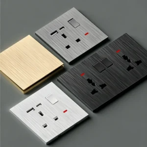 PC Brushed Silver 86 Type Universal Wall Socket Factory Good Quality Switch Socket Electric Wall Switches