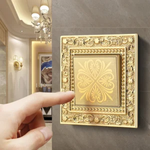 Luxurious Copper Vintage Antique Wall Lamp Switch Socket Panel Villa Home Light Switch 1/2/3 Gang 4-Way Smart Life