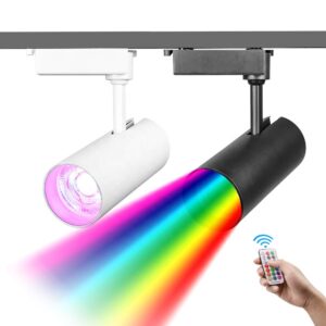 18w 30w RF Remote Control RGB Dimmable 4 Wire 3 Phase Led Track Light for Indoor Commercial Lighting