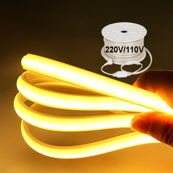 High Voltage Led Strip 110v Led Strip IP65 Waterproof Cob Led Strip 220v 3000K 4000K 6000K for Outdoor Lighting