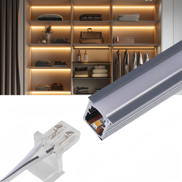 Welding-Free Recessed Under Wardrobe Cabinet Lights 12V 30cm 50cm 1m Customized Length Led Shelf Linear Light Strip