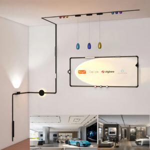 Ultra Thin Smart Recessed Magnetic Track Lighting Tuya Zigbee 48V Slim LED White Magnetic Track Spotlight Light System
