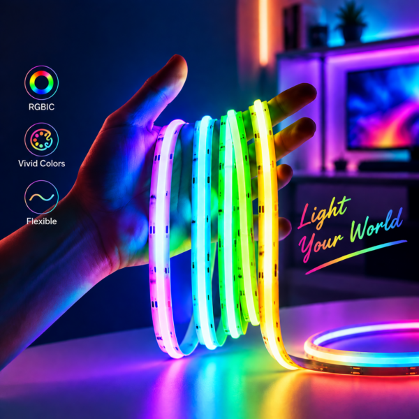 Multicolor RGBIC Addressable WS2811 Smart Strip Lights 12/24V Led Lights Strips 10MM Cinta Luces Cob Led Strip Light Wholesale