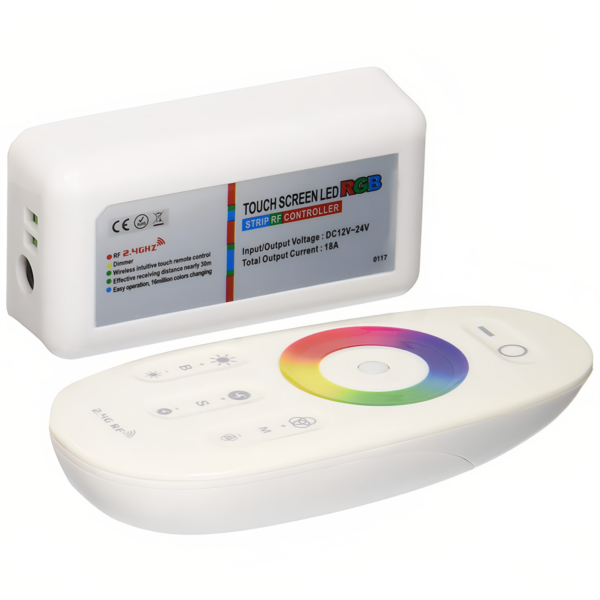 2.4G RF Wireless LED RGB Controller Full Touch Dimming Remote Control With 12-24V Output for RGB Strip Light 6A Current