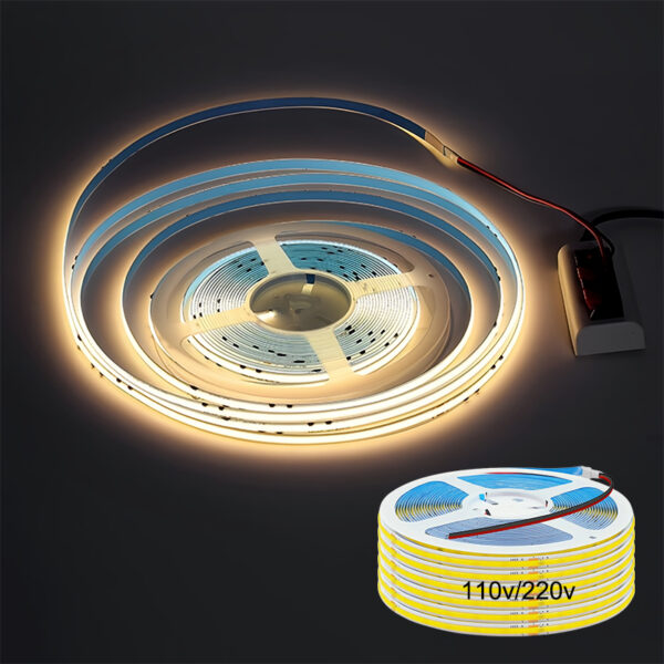 ShenZhen 110v 240leds Led Strip Driverless 296leds Led Flexible Tape Cuttable Cob Light 3000k 4000k 6000k Cob Led Strips 220v