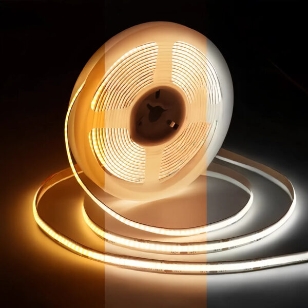 Dimmable Cct Cob Led Strip Light Manufacturer Dimmable Three Colour 3000k 4000k 6000k Adjustable 12v/24v Smart Cob Led Strip