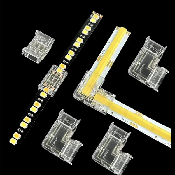 No Dark Area Cob LED Strip Corner Connectors 5mm 8mm 10mm 2/3/4 Pin Lighting Accessories