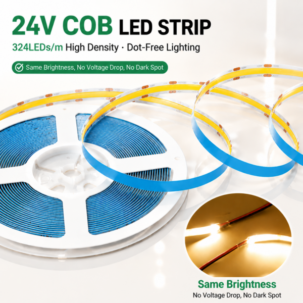 Cob Led Strip Manufacturer 324led Flex 24v Flexible Tape Lights 3000k/4000k/6500k Cob Led Strip Light