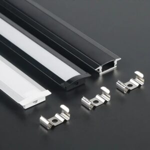Led Strip Light Aluminum Gutter 17*7mm Recessed Aluminum Profile Channel with Diffuser White Black for Led Lights