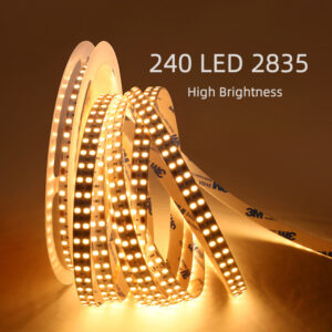 SMD 2835 Flexible LED Strip Light 24V 240LEDs/m 10mm High Brightness 3000K 4000K 6500K IP20 Smart LED Strip for Indoor Lighting