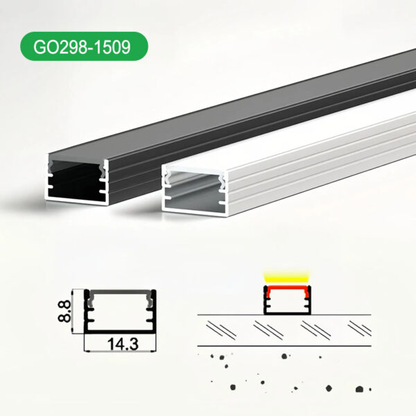 Hot Sale 1M 2M 3M LED Aluminum Gutter LED Strip Profile Aluminum Diffuser Channel for Plaster Board Factory