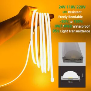 High Quality Outdoor IP68 Waterproof 24v Fcob LED Rope Light Flexible Cuttable 110v 220v Silicone LED Neon Strip Light