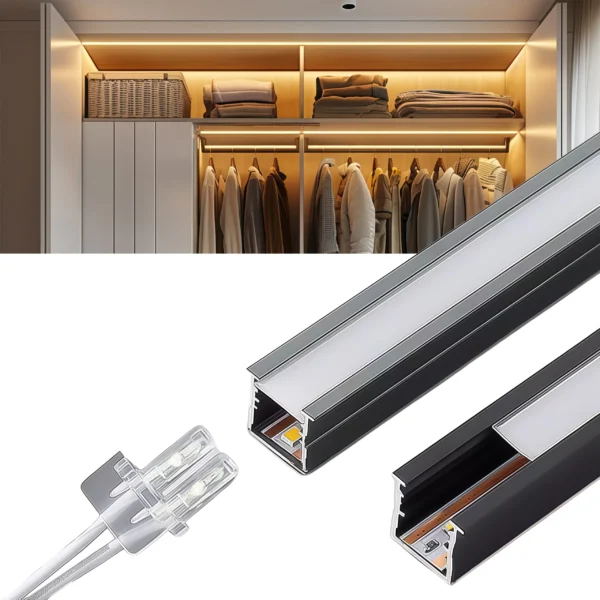Ultra Thin Embedded Wardrobe Solderless Shelf Light Cabinet Cuttable showcase Induction Strip Light bar