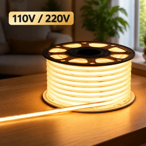 High Voltage 288 LEDs/m Led Strip 110V/220V Cob Light IP65 Waterproof Strip Lights 3000K 4000K 6000K LED COB Strip Light