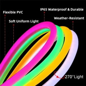 Flexible 270° 220V 14mm LED Strip Neon Light PVC IP65 Waterproof Flex Led Neon Rope Light for Indoor Outdoor Blue/Red/Green/Pink