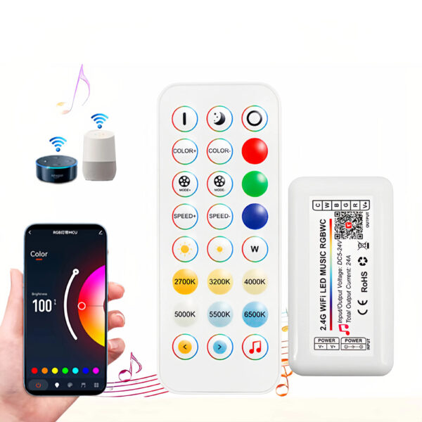 APP Music LED Controller Dimmer DC5V-24V RGB RGBW Tuya WiFi Smart RF Remote Control for Led Strips