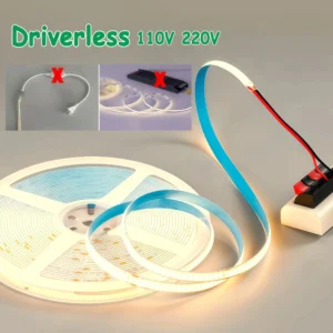 Led Strip 230v 220v 110V Driverless Cob Led Strips 100m Flexible Led Strip Light Dot Free 296led Cob Led Light Strip 220v