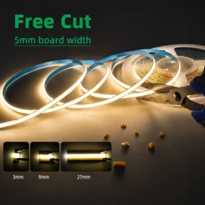 Ultra Thin Mini Free Cut 5Mm Copper Pcb COB LED Strip 3000K/4000K/6500K 12V/24V Cuttable Flexible Led Strips