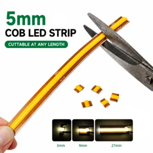 High Quality 5mm Ultra Mini COB LED Strip Light Free Cutting Flexible Thin LED Strips for Decoration Projects