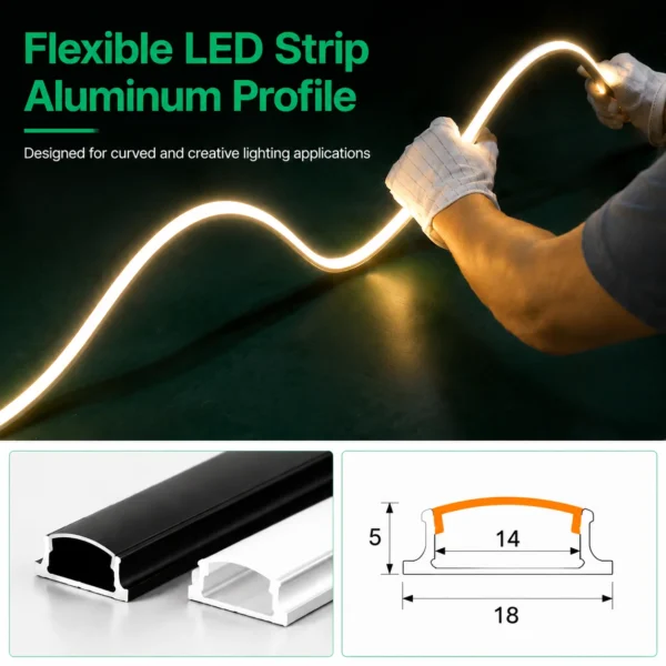 High Quality Bendable LED Aluminum Profile LED Strip Channel for Creative Architectural LED Lighting Projects