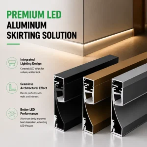 Modern LED Baseboard Aluminum Profile With LED Strip Channel Wall Floor for Architectural Interior Lighting