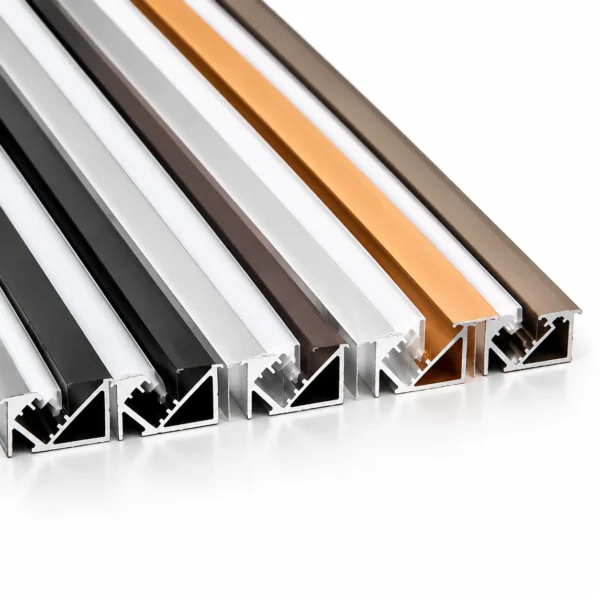 LED Aluminum Profile for Kitchen Cabinet Lighting with Hidden LED Strip Channel for Under Cabinet Linear Lighting Installation