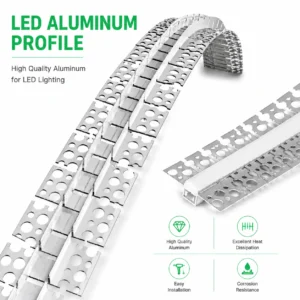 Flexible Plaster in LED Profile Aluminum Channel for Drywall Ceiling Flex LED Strip Channel Modern Interior Lighting Solution