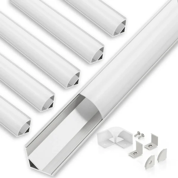 Glare Free 45 Degree LED Profile Aluminum Channel for Soft Indirect Lighting Ceiling and Architectural Lighting Solution