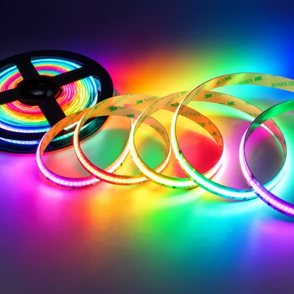 Smart RGBIC LED Strip Light WS2811 12V 24V Addressable Color Changing Tape Bluetooth APP Control for Smart Home Lighting