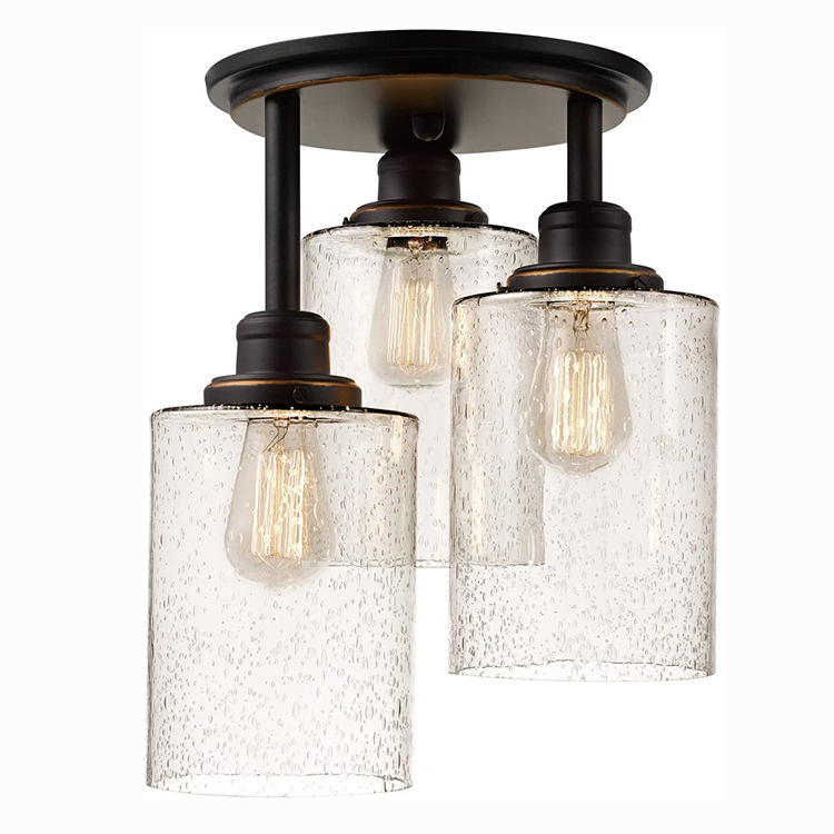 Shinetime 3-Light Flush Mount Oil-Rubbed Bronze Ceiling Light