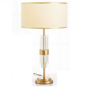 Nordic Iron Crystal Fabric Shade Table Lamp for Foyer Dinning Room Bedroom Store