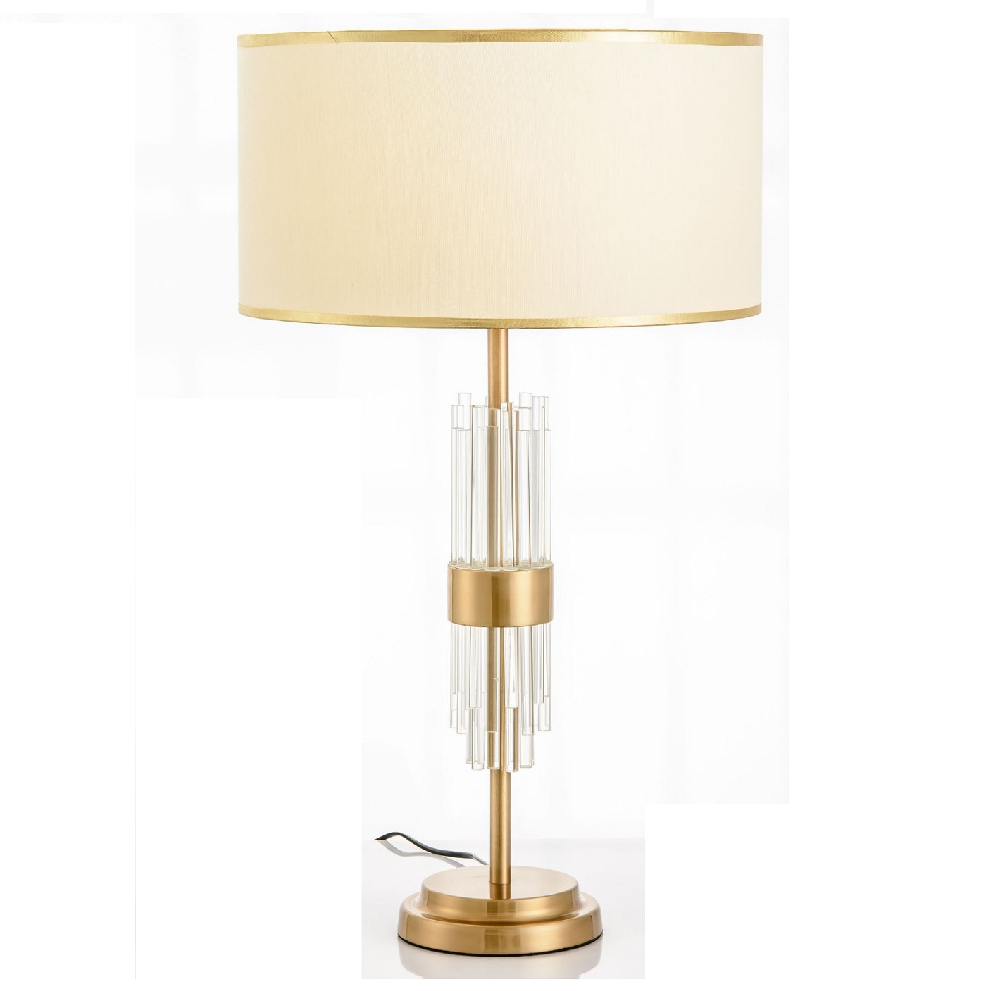 Nordic Iron Crystal Fabric Shade Table Lamp for Foyer Dinning Room Bedroom Store