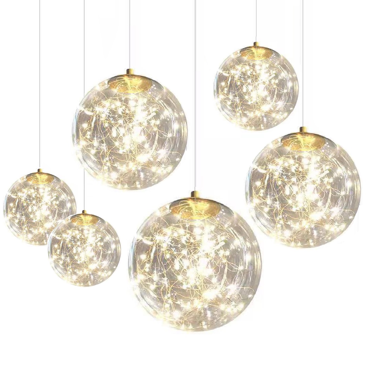 Modern Mirror Glass Ball Pendant Light Copper Silver Gold Globe Loft Hanglamp Lamp Kitchen Light Adjustable Ceiling Chandelier