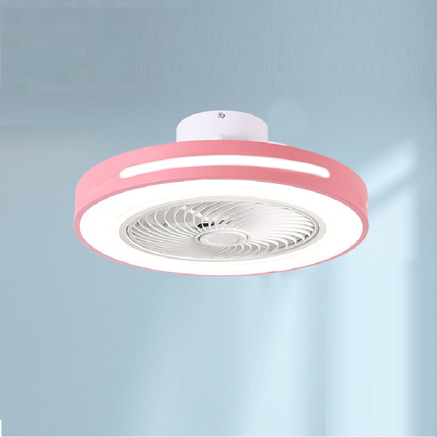 Rose Gold Ceiling Fan with Lights and Remote Control with 7 Acrylic Blades Invisible Ceiling Fans for Living Room