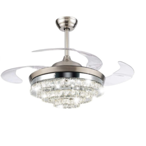 Crystal Chandelier 42 Inch Bladeless Retractable Blade Ceiling Fans LED 36W Remote Control 2700-6400k 55*55*50cm STW75-64A2 165